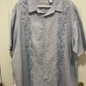 Cubavera Light Gray Casual Button Down Shirt